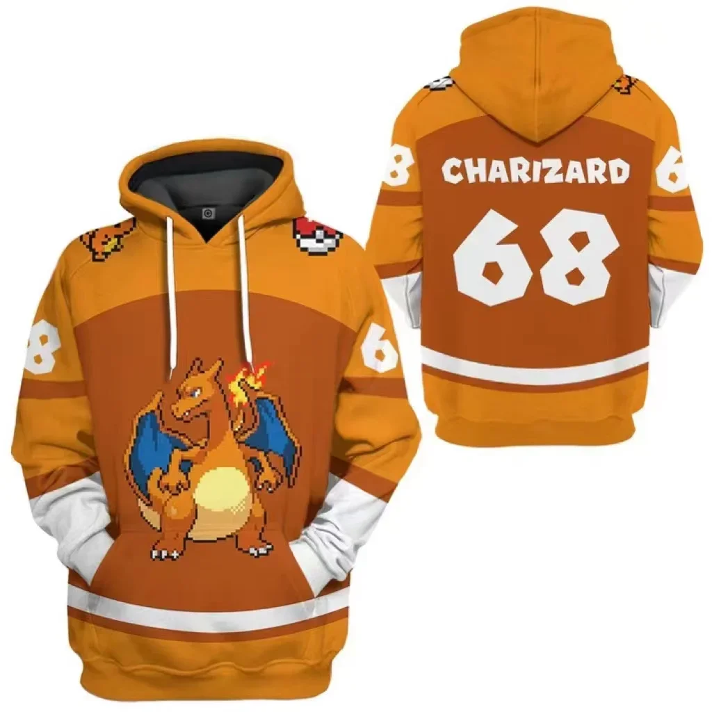 thumbnail image 1 of Pikachu Anime Elf 3D Digital Printing Fashion Casual Sweatshirt Hooded Pullover Shirt Birthday Gift, 1 of 5