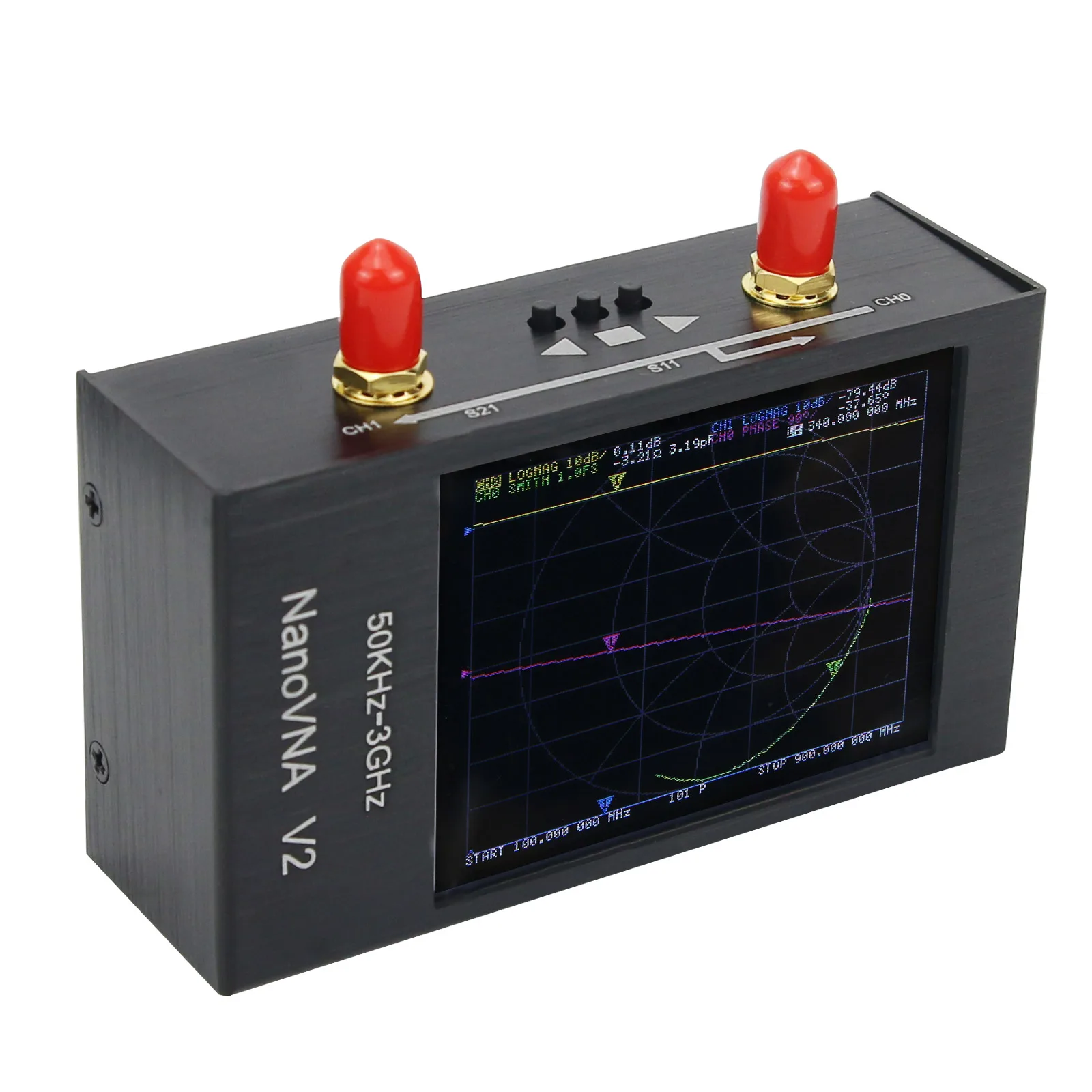 NanoVNA 벡터 네트워크 분석기 안테나, 단파 HF VHF UHF용 금속 쉘, 50KHz-3GHz, 2.8 인치 분석기