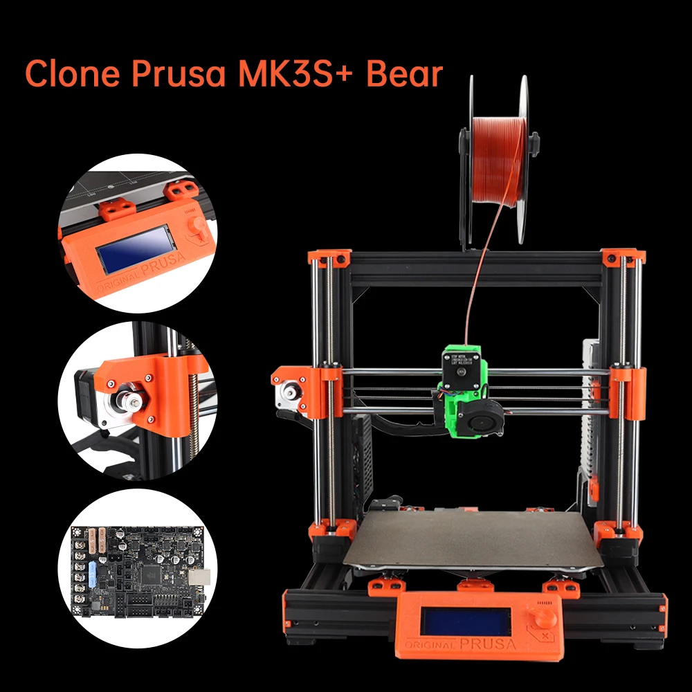 Clone Prusa MK3S Bear V2.1 3D 프린터 업그레이드 부품, 250x250x210mm 인쇄 영역, Super Pinda