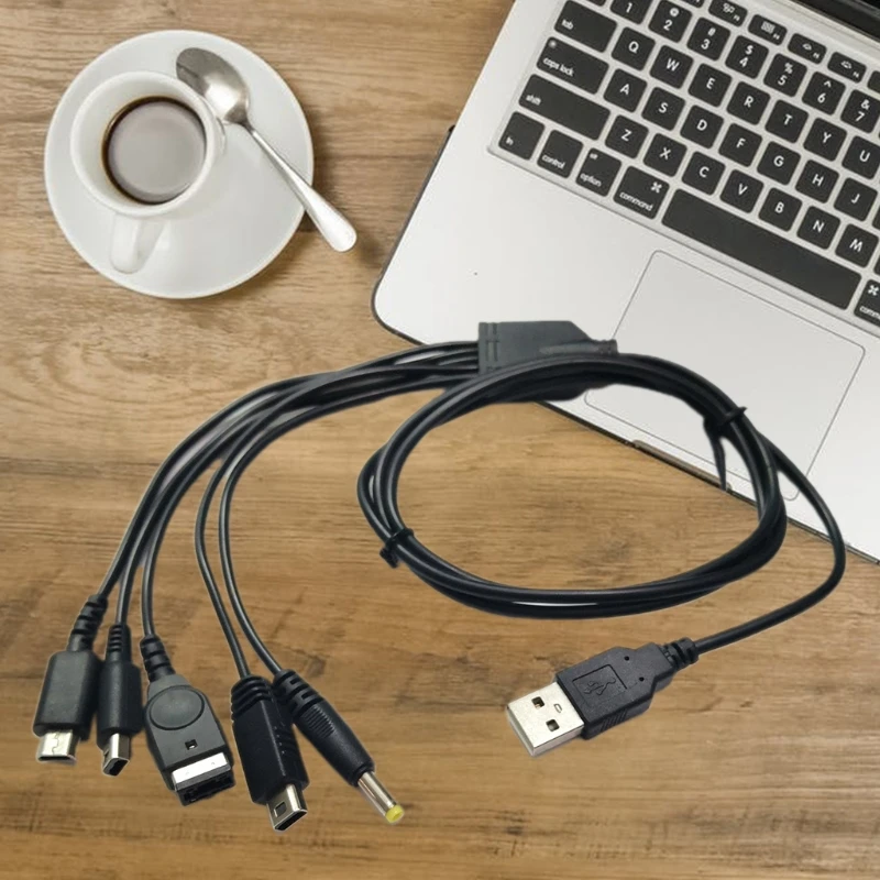 1,2 m/4 ft 5 in 1 USB-Ladekabel Multi-Ladekabel Schnellladeverbindungskabel für GBA SP/3DS/für NDSL/WiiU/für PSP U4LD