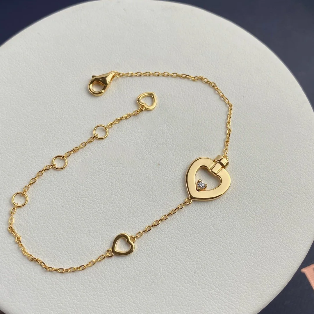 2022 Brand Imported Electroplating 18K Gold Process Of Love Lock Braceletd Diamond Bracelet With Full DiamondJewellery