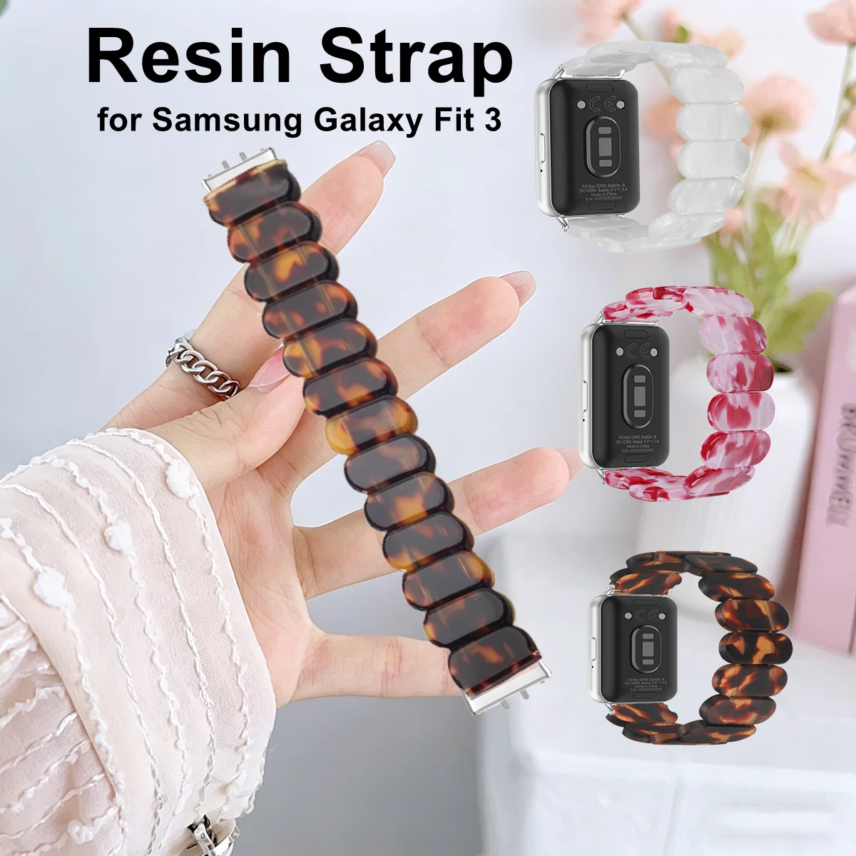 Stylish Resin Stretchy Watch Band - Lightweight Fashion Strap for Smart Bracelet Wristband