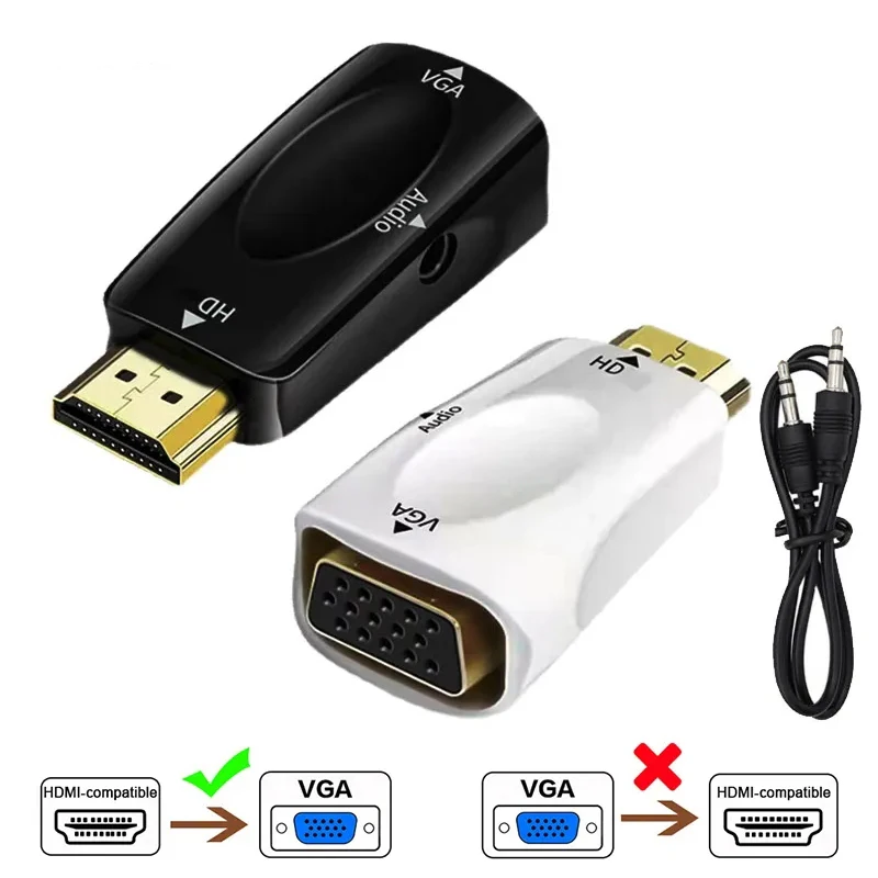 HDTV to VGA Converter Adapter for Laptop TV Box Computer Display
