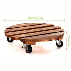 Heavy-Duty Round Plant Cart with Lockable Wheels (30cm)