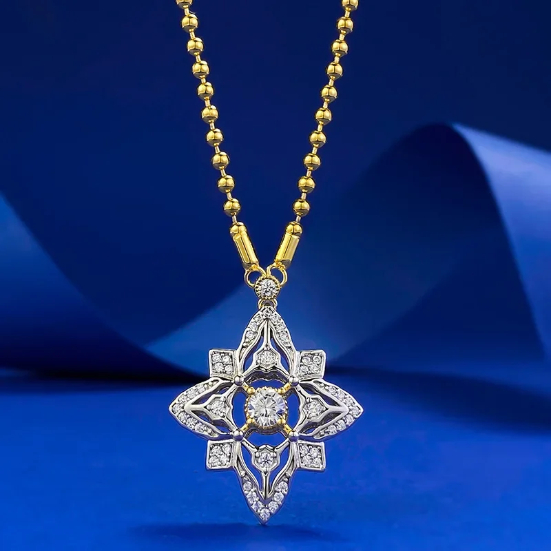 

Karachi New S925 Silver French Light Luxury Buchelati Clover Double Sided Wearable Necklace Adjustable Jewelry