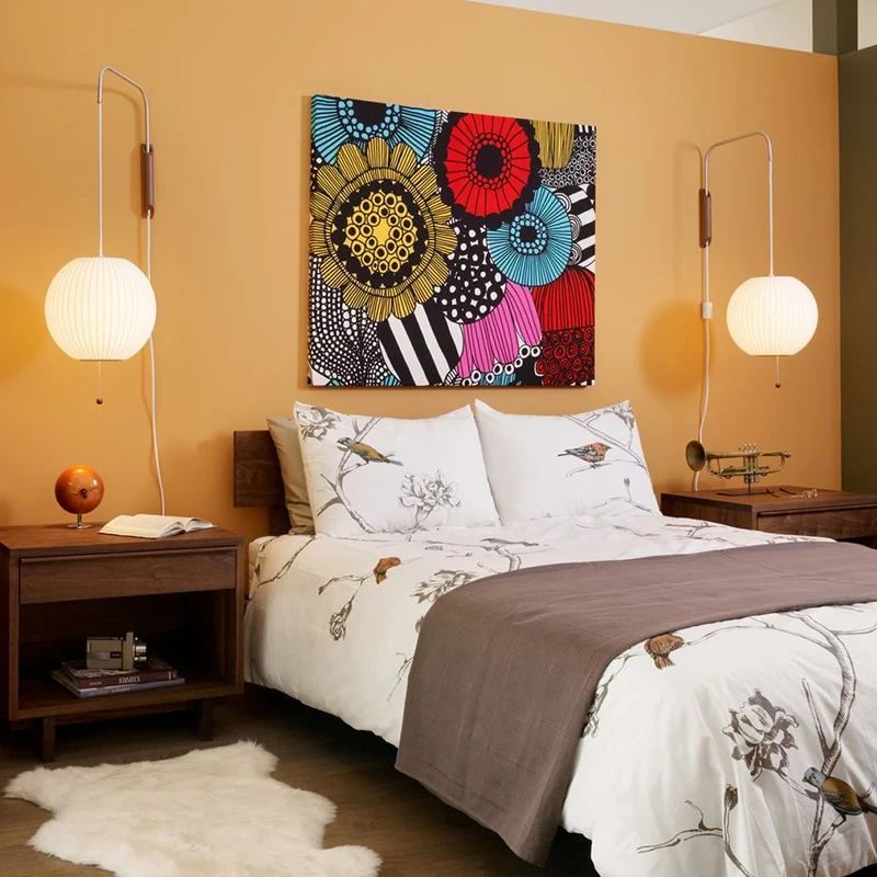 Nelson Wall lamp modern japanese wall lamp For Living Room Bedroom Home Bedside office Hotel Silk Cloth Lamp 3