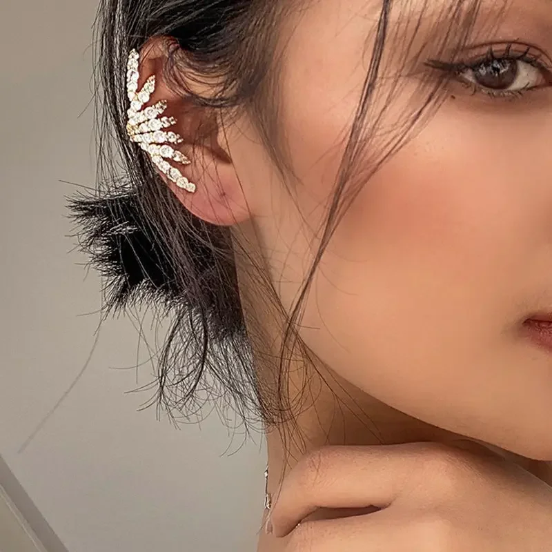 Personalized Full Drill Ear Bone Clip Without Pierced Simple High-end Earrings Jewelry for Women Ins Accessories ear clip earrings ear clip ear accessories