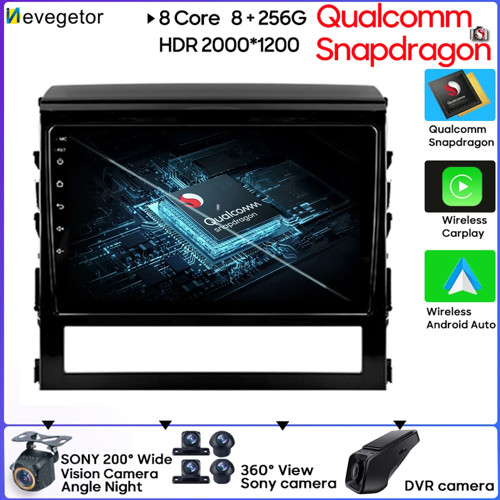 

For Toyota Land Cruiser 200 11 2015 - 2020 Android 13 Car Multimedia Player DSP Andorid GPS Navigation Auto Bluetooth No DVD