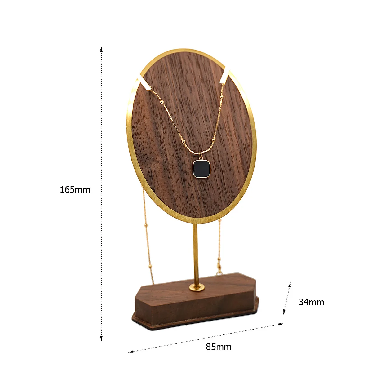 Elegant Copper and Wood Jewelry Display Stand for Necklaces and Earrings
