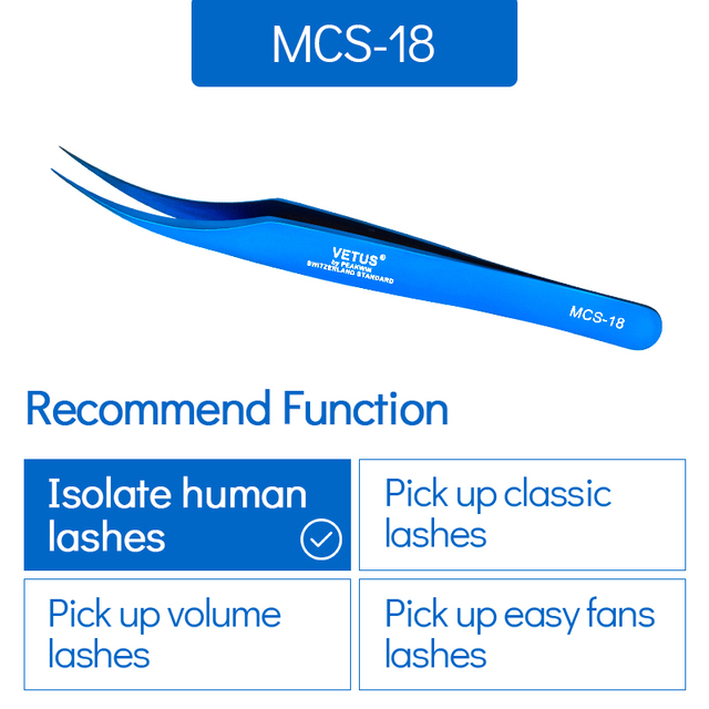 Vetus MCS All size single pack tweezers for eyelash extensions