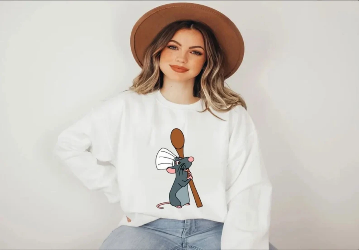 Disney Ratatouille Felpa Tutti Possono Cucinare Camicia Remy Mouse Little Chef Pullover Top Cibo E Vino Abbigliamento Invernale Donna