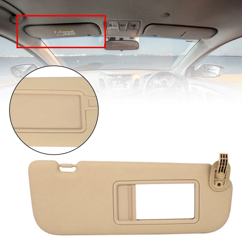 

Gray Beige Sun Visor With Make-Up Mirror For Hyundai Elantra MD 2011 - 2015 852103X000TX 852203X000TX