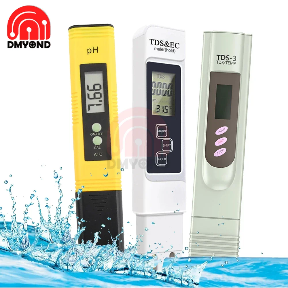 

Digital PH EC TDS Meter Tester Temperature Pen Water Purity PPM Filter Hydroponic for Aquarium Pool Water Monitor