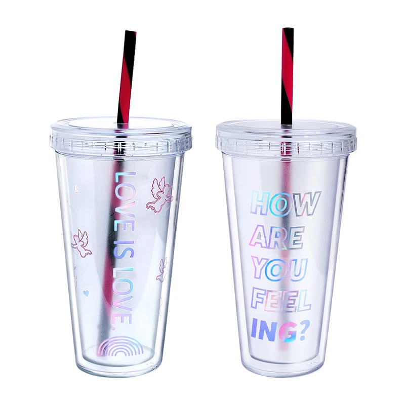 Wholesale 20oz Acrylic Tumbler With Dome Lid Straw Double Wall Clear Plastic  Bottle Travel Tumbler Reusable Cup Graduation Gifts - Straw Cup - AliExpress