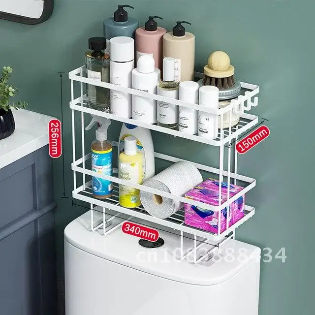 

Toilet Paper Organizer Shelves Multifunctional Kitchen Storage Rack Punch-free Bathroom Accessories Toilet Shelf