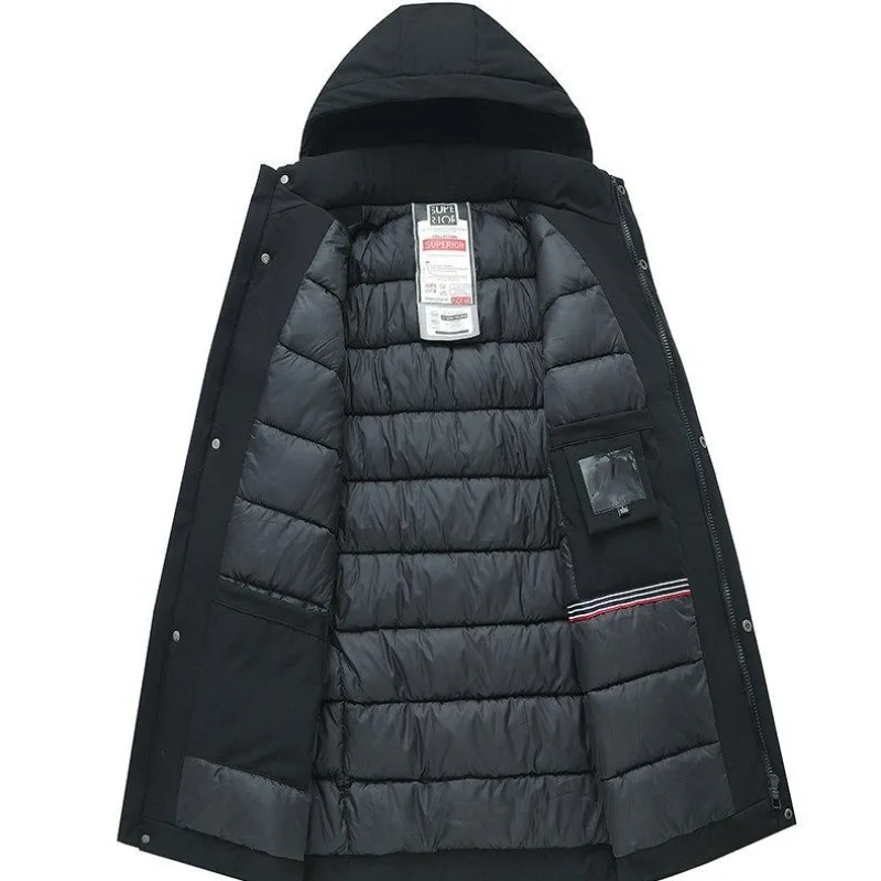 Dad Winter Clothes Coat Middle-Aged Cotton-Padded Coat Men Mid-Length Down Coat Middle-Aged Elderly Men Cotton Jacket