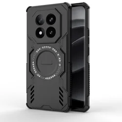 Enhanced Heat Dissipation Shockproof Magnetic Case - Matte PC TPU Cover for Redmi Note 14 Pro+ (DJ- Black)