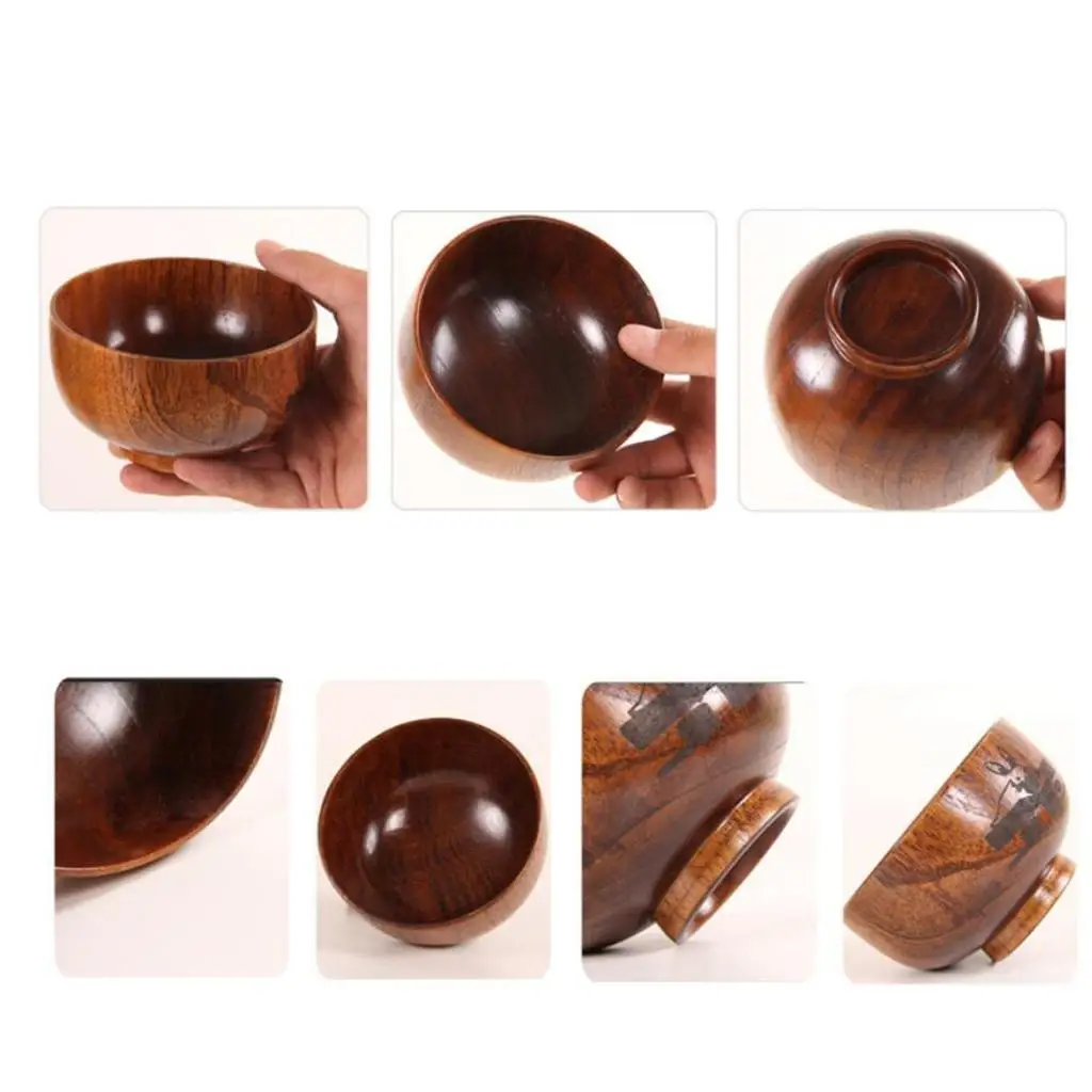 Wooden Salad Soup Food Side Dishes Decorative Modern Serving Bowls for Home