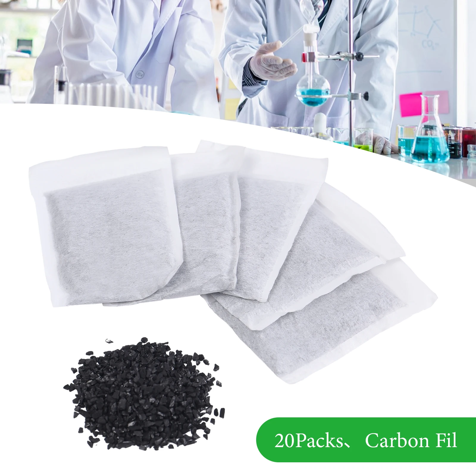 20pcs Activated Carbon Charcoal Filter Bags Kit For Water Distiller Purifier Activated Charcoal Carbon Filter in 20 Bags Packs