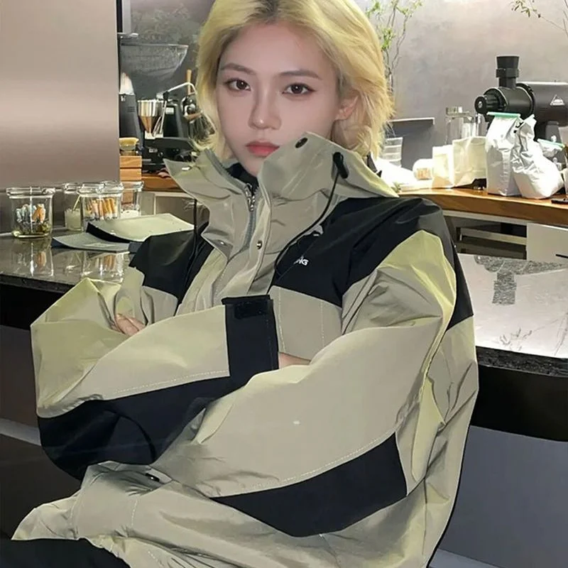 Deeptown Harajuku Techwear Jacket Women Windbreaker Korean Fashion