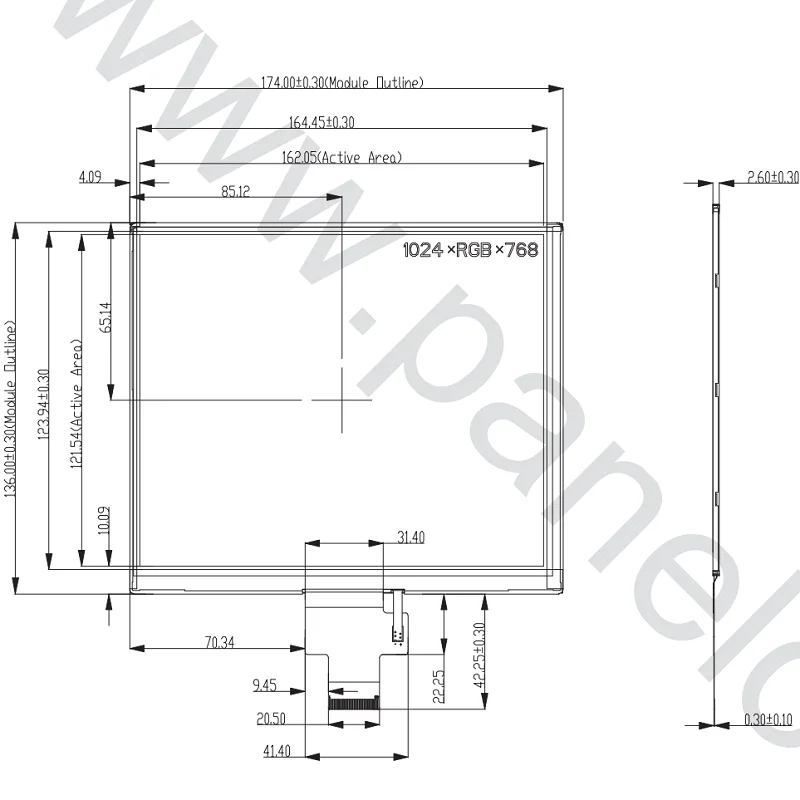 8인치 IPS 디스플레이 모듈 키트 1024X768 전체 시야각 HD