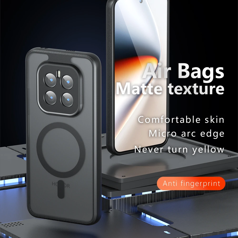 Magsafe-Compatible Frosted Matte Protective Case with Transparent Cover
