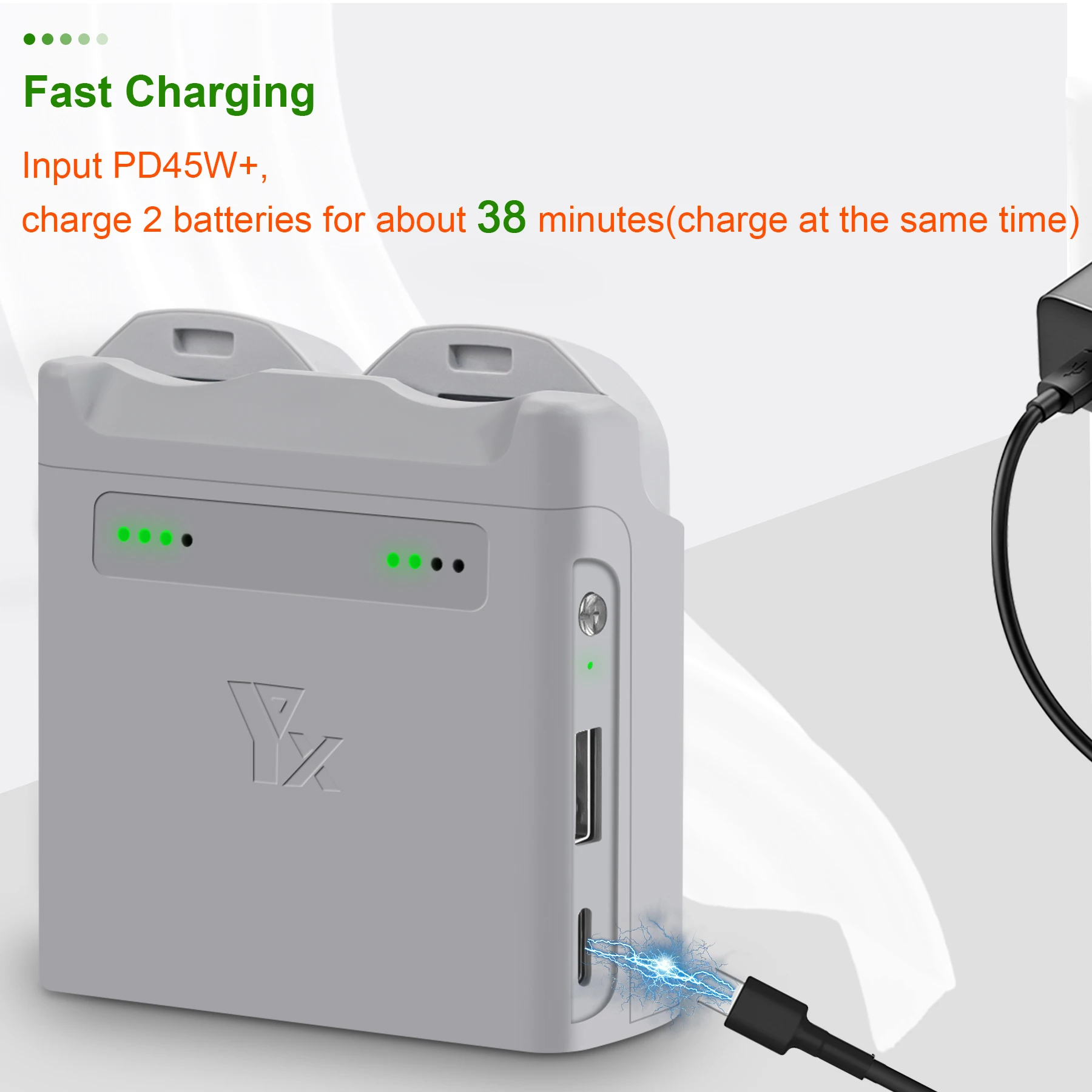 Chargeur LCD pour batterie DJI NEO, écran affichant le niveau de charge en temps réel