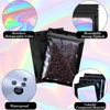 100pcs Resealable Smell Proof Bags Plastic Holographic Bags for Party Favor Jewelry Food Storage Foil Pouch Bags 4