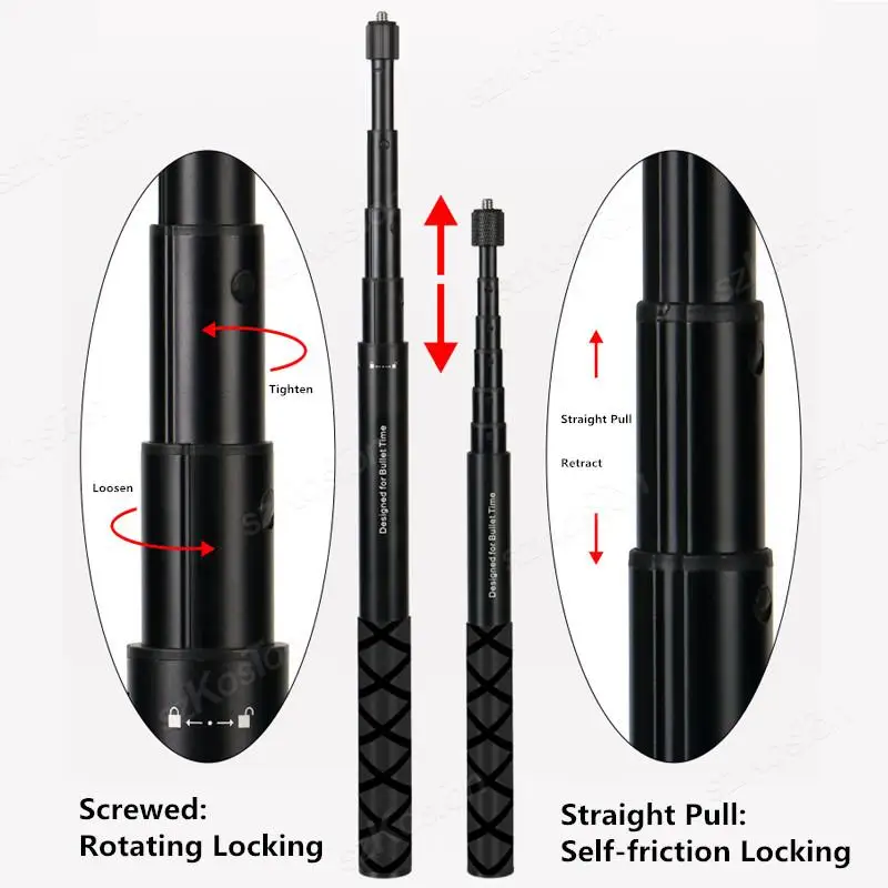 Rotating Handle Aluminum Selfie Stick with Tripod Base