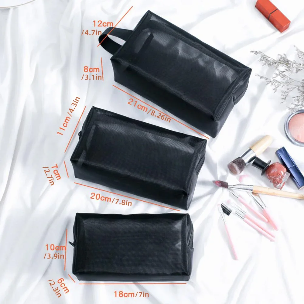 Transparent Foldable Toiletry Bag - Washable, Breathable, Large Capacity Travel Makeup Organizer