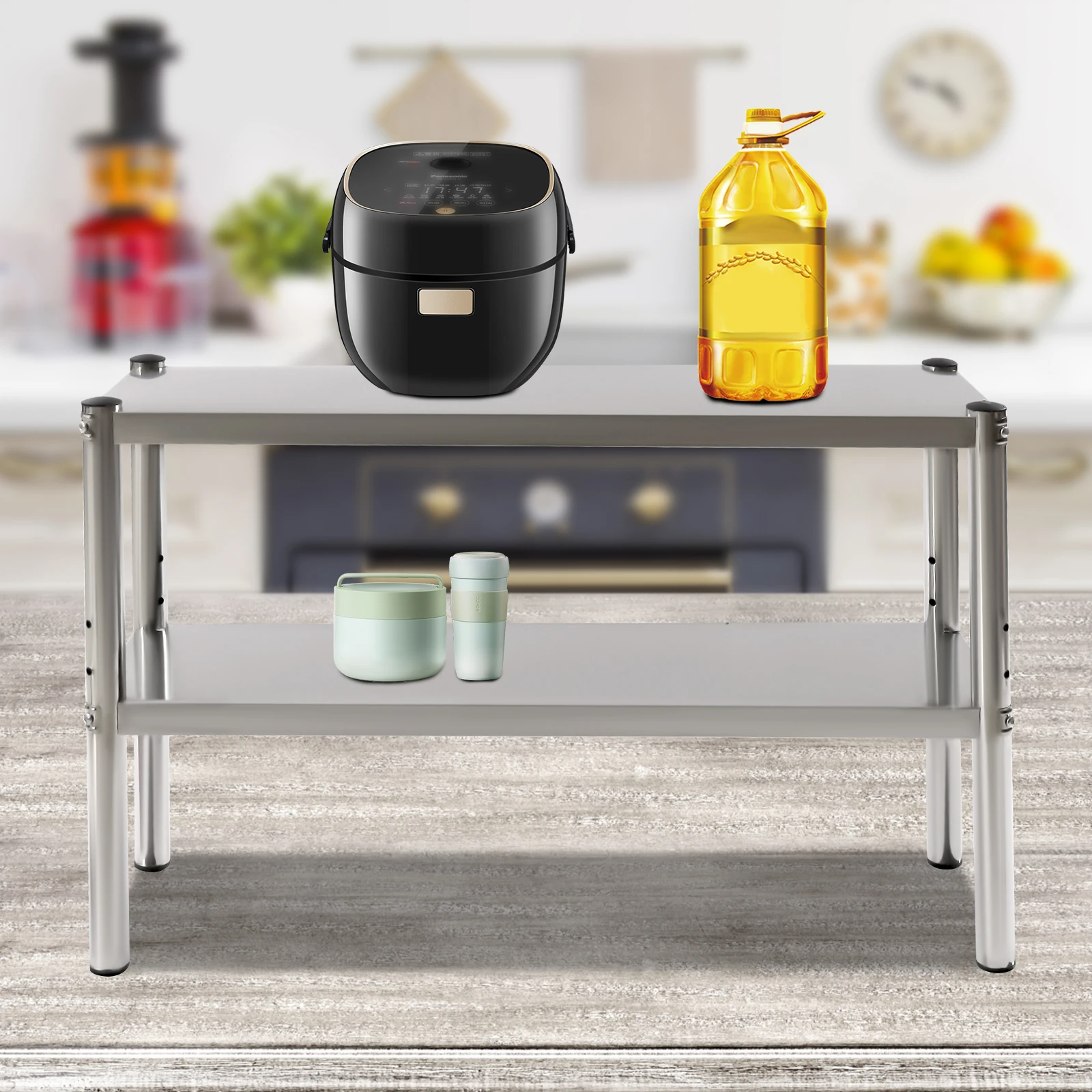 Tabletop Two Levels Of Storage Space Adjustable Shelf For Prep Table 12x36 Inch