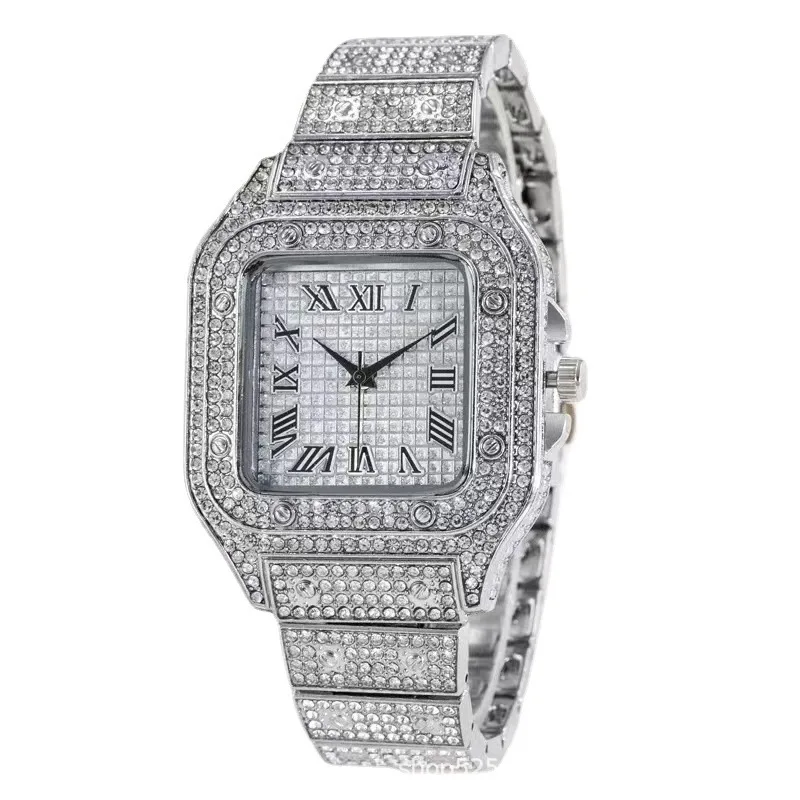 Watch Luxury Golden Rose Gold Silver Hip Hop Mens Diamond Stylish