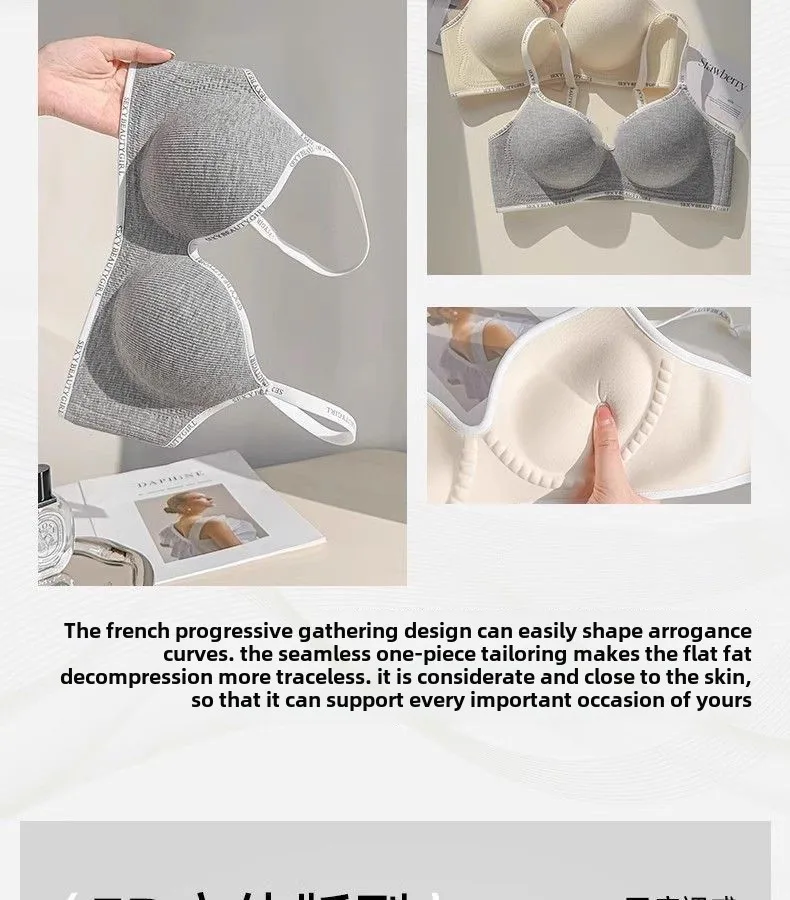 Wireless Push-Up Bra - 6cm Thickened Anti-Slip Seamless Adjustable Straps for Small Chest