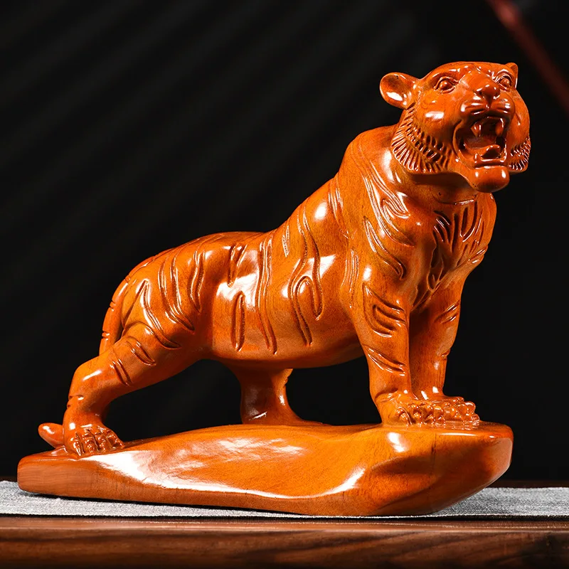 

Украшение из розового дерева, тигр, однотонное искусство, Китайский Зодиак, тигр, украшение для дома, гостиной, офиса, ремесло, тигр, год, Gi