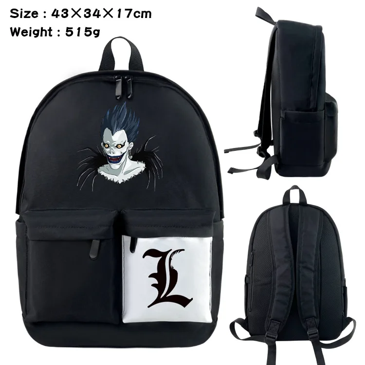 

Anime Death Note Backpack Travel knapsack Student School Bags Men Cartoon Laptop Package Gift
