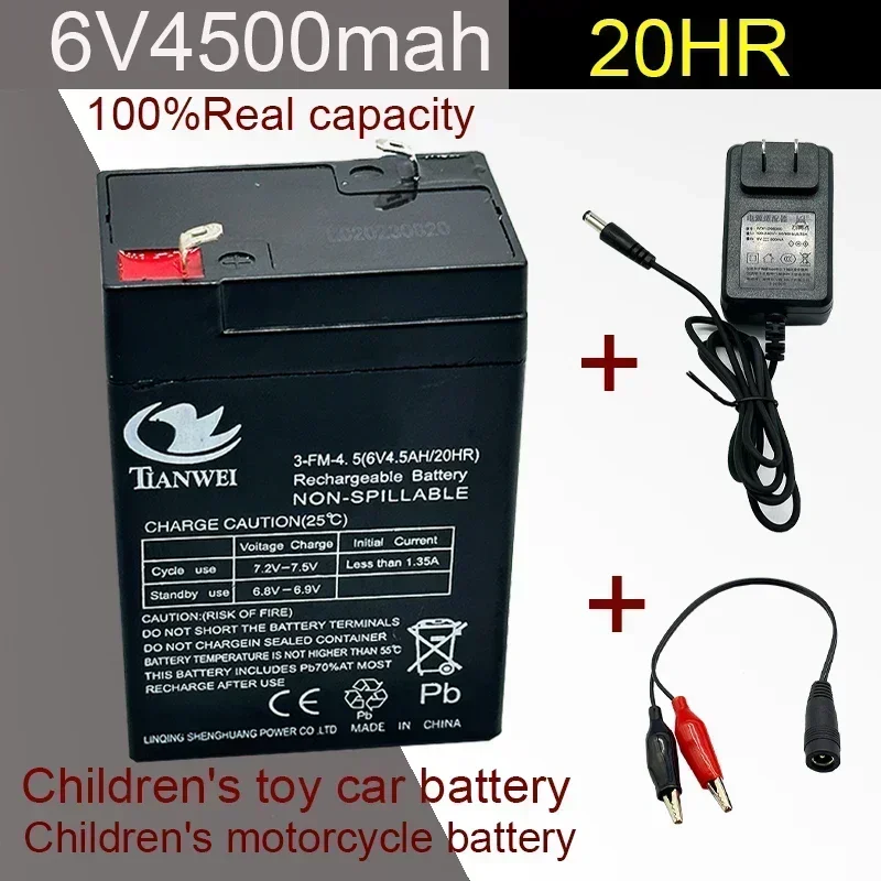 Blei-Sàure-Batterie, Kinder-Elektroauto, Spielzeug Auto, Motorrad, Kinderwagen-Batterie, 6 V4500 Mah