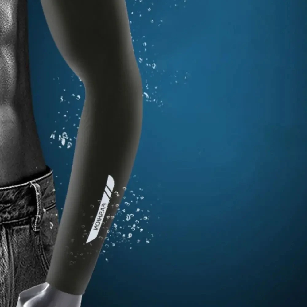 1 Pair Breathable Quick-Drying Arm Sleeves UV Protection Cycling Sports Ice Fabric Sunscreen Sportswear Fitness Sleeves