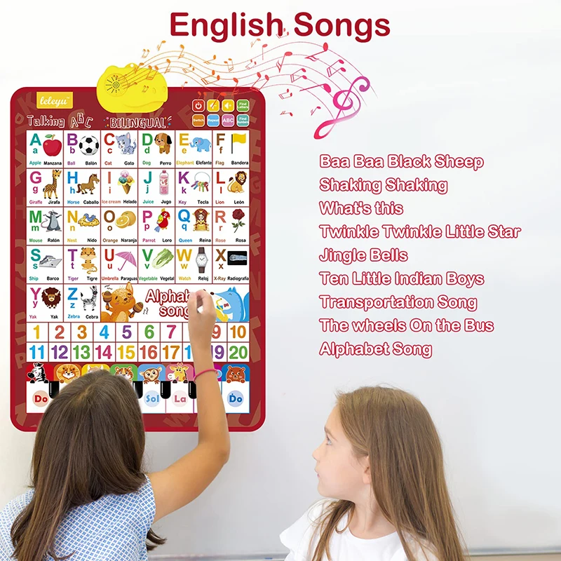 ABC Learning for Toddlers Electronic Interactive Wall Chart with Musical Alphabet Educational Toy