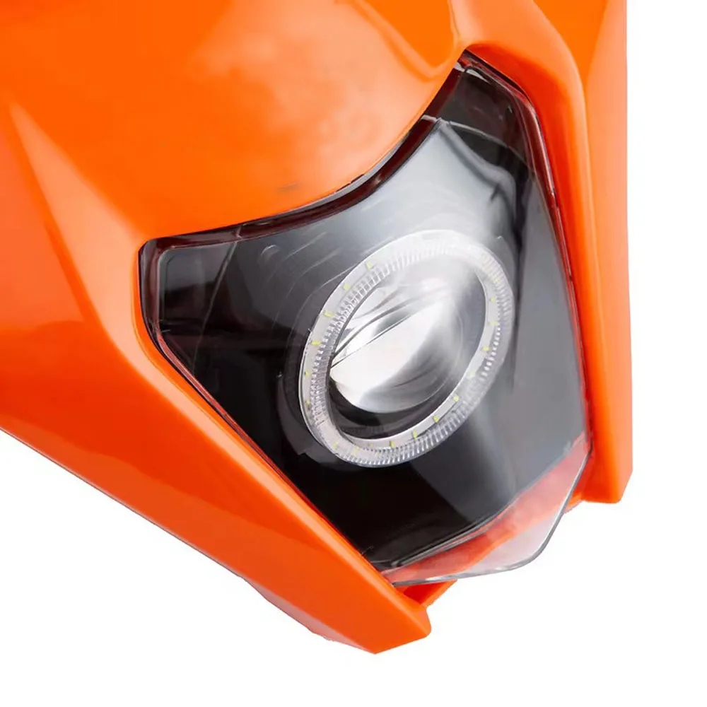 オートバイledヘッドライトハイ/ロービーム天使目drlヘッドランプ