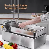 Friteuse électrique commerciale, équipement de cuisine, robot culinaire, cuiseur 20L en acier inoxydable, double cylindre, four à poulet frit 4