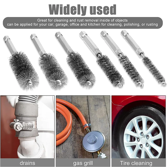 Brosse de perçage en acier inoxydable, fil torsadé, brosses de nettoyage pour perceuse électrique, outil d'impact, nettoyage 6