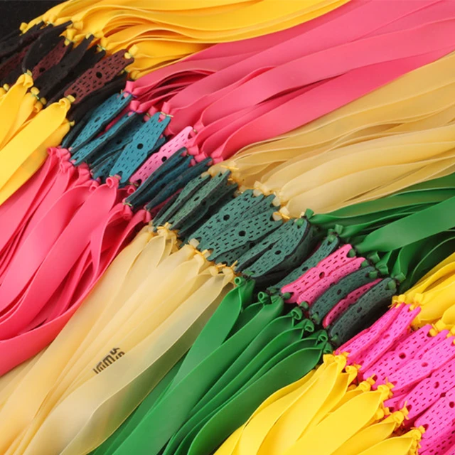 50PCS Thickness 0.5~0.80 Hunting Replacement Accessory Flat Elastic Band for Slingshot Natural Rubber Catapult Latex Tape 4