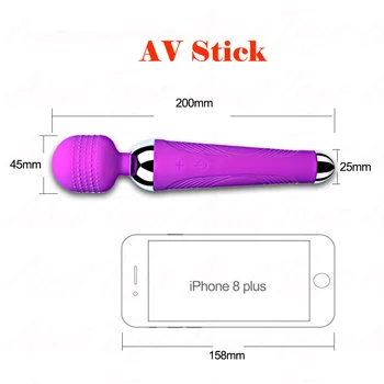 Powerful Dildos AV Vibrator Magic Wand Rose Sex Toys for Women Clitoris Anal Stimulator USB Rechargeable Adults Female Massager 5