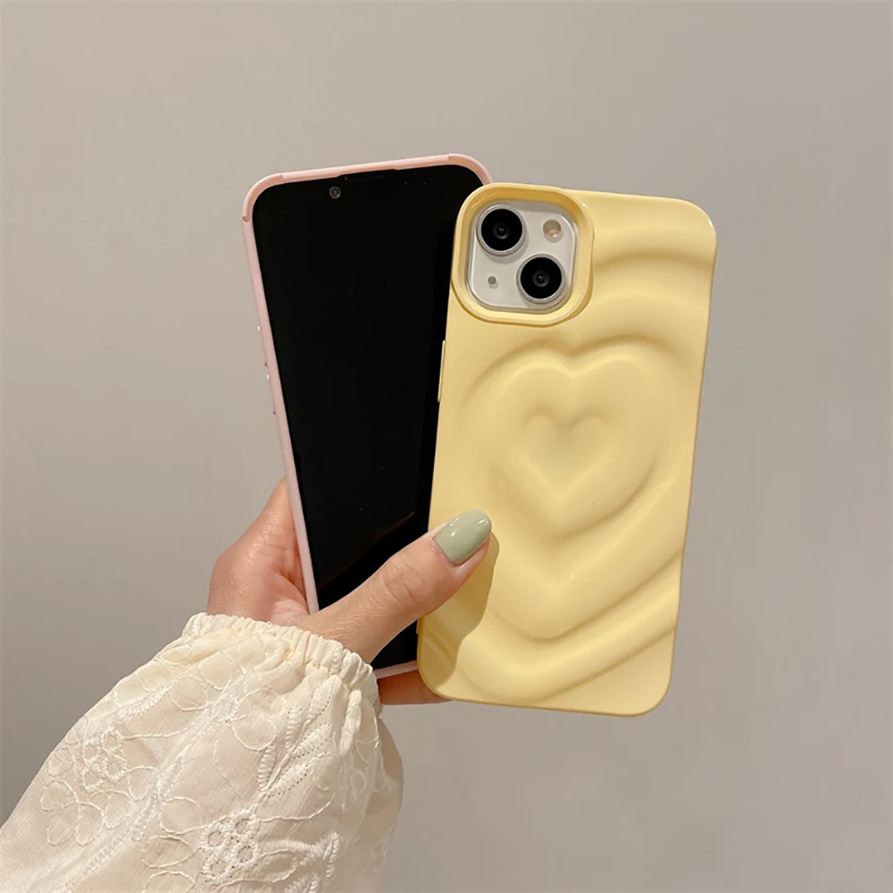3D Heart Love Candy Color Shockproof Phone Case For iPhone