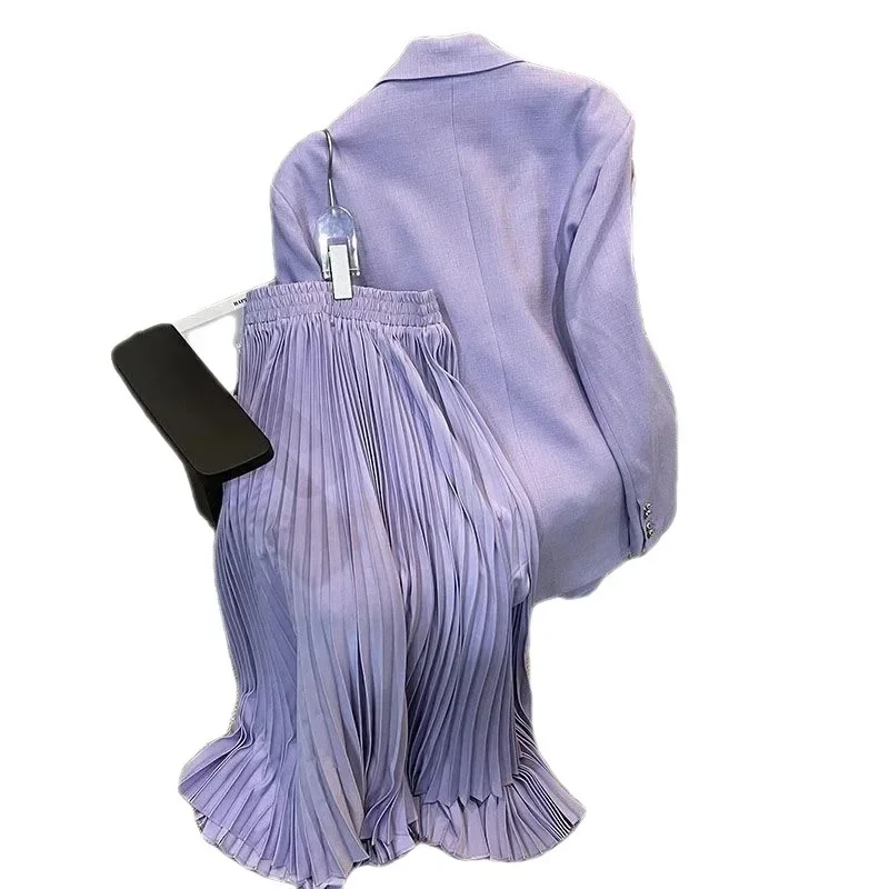 Elegant Women's Sets Spring Autumn New Long Sleeve Blazer Coats Suits Fashion Casual Skirt Set Office Business Women's Clothing