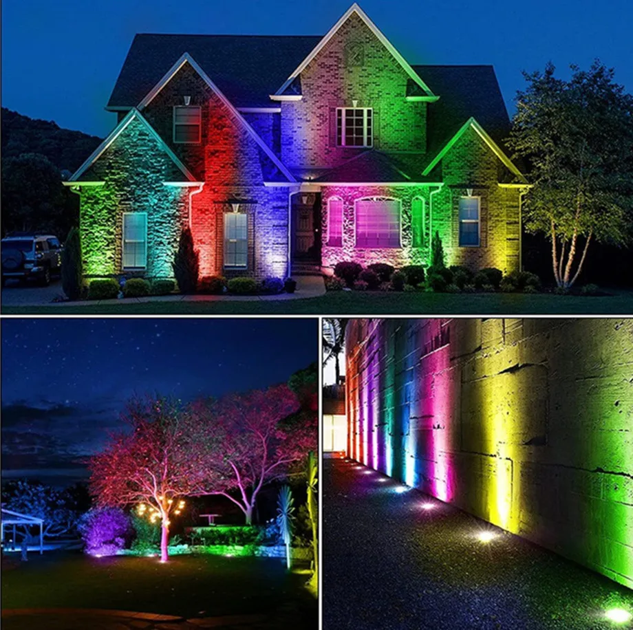 RGB 10W LED 지중 조명 야외 방수 마당 계단 공원 스포트라이트 보도 경로 바닥 매립형 램프 110V