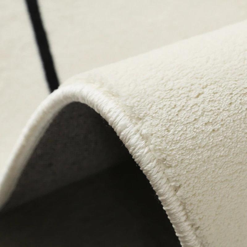 Modern Luxury Carpets for Living Room Fluffy Soft Plush Rug Black White Lines Bedroom Decor Carpet Large Area Washable Study Mat 6