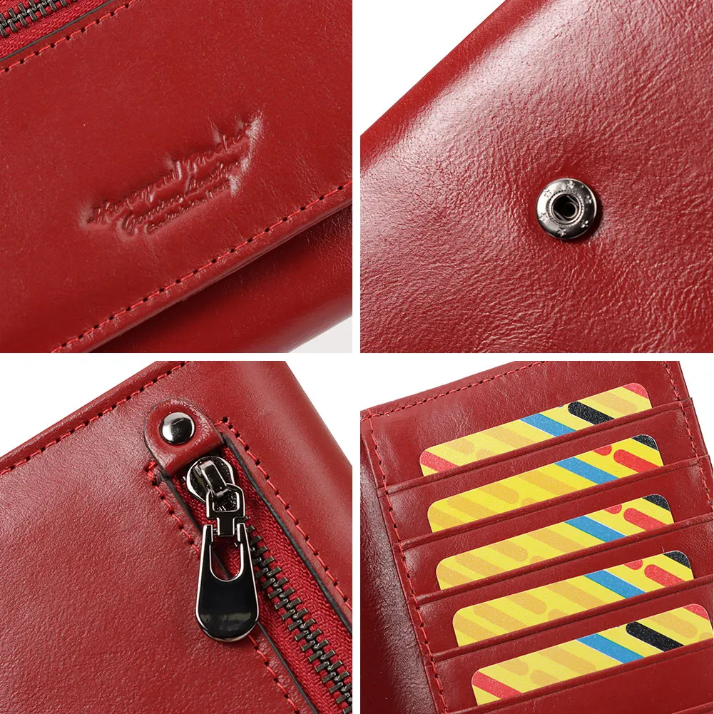 GZCZ 정품 가죽 파일 마스터 여성 RFID 차단 지갑 클러치 주최자 변경 포켓 동전 지갑 돈 가방 카드 - AliExpress