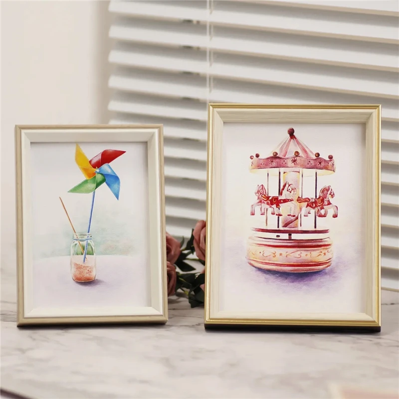 Modern Light Luxury Exquisite Picture Frame Home Camera Da Letto Soggiorno Tv Cabinet Desktop Single Frame Wedding Personal Photo Fram