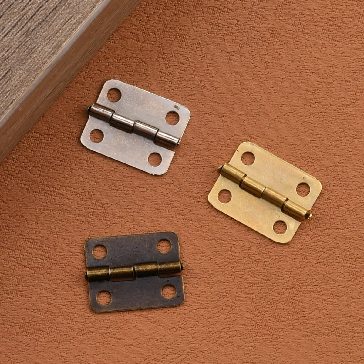 New Chinese 6-point fillet antique bronze iron flat hinge wooden box hinge packaging 18*15mm
